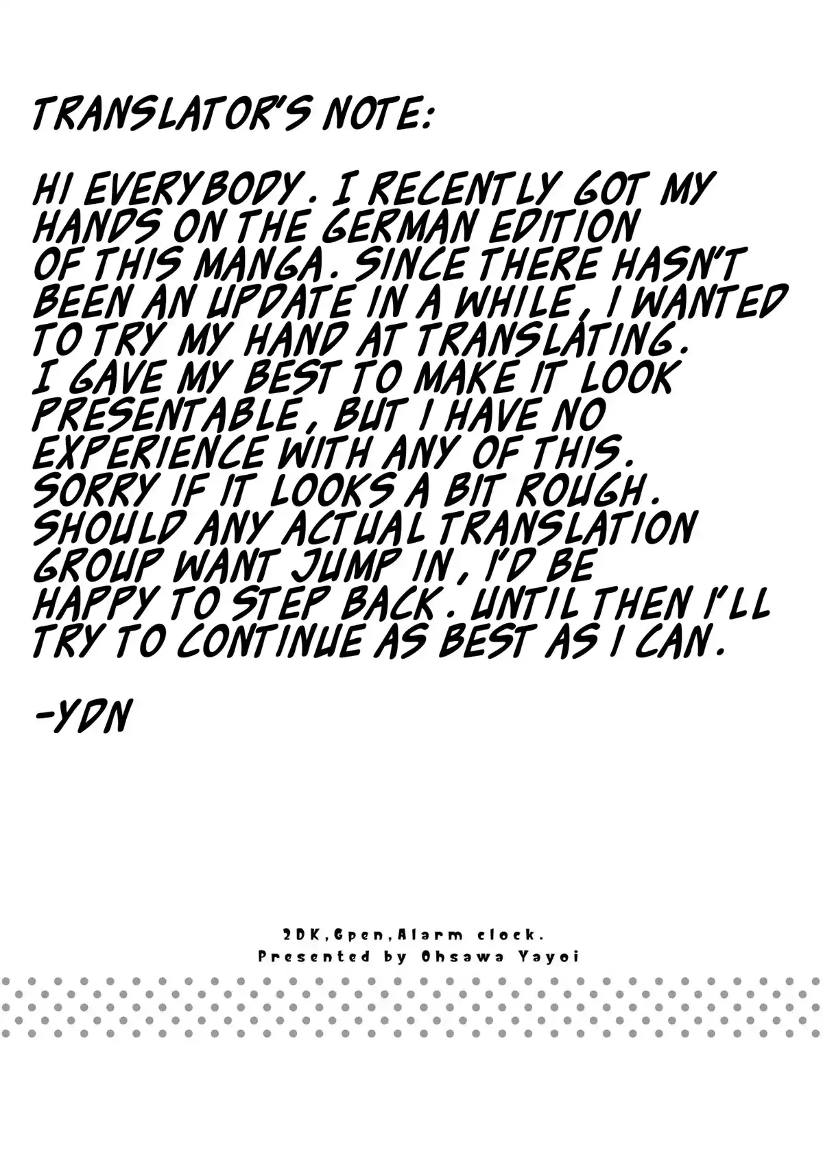 2DK, Gpen, Alarm clock. Chapter 16 page 40 - 