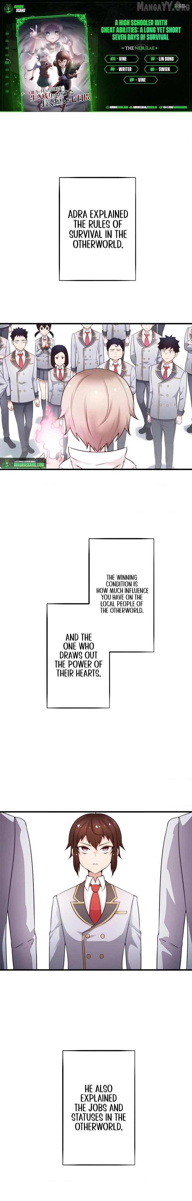 A High Schooler with Cheat Abilities: A Long Yet Short Seven Days of Survival Chapter 4 page 1 - 
