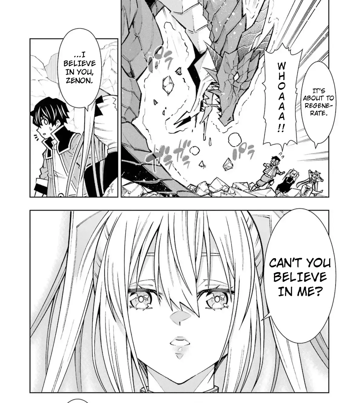 A perpetually F-rank, bottom-tier adventurer with the skill of "interpreter" teams up with the strongest, most beautiful girls of different races, blossoms his talent, and becomes unstoppable. Chapter 1.2 page 49 - 