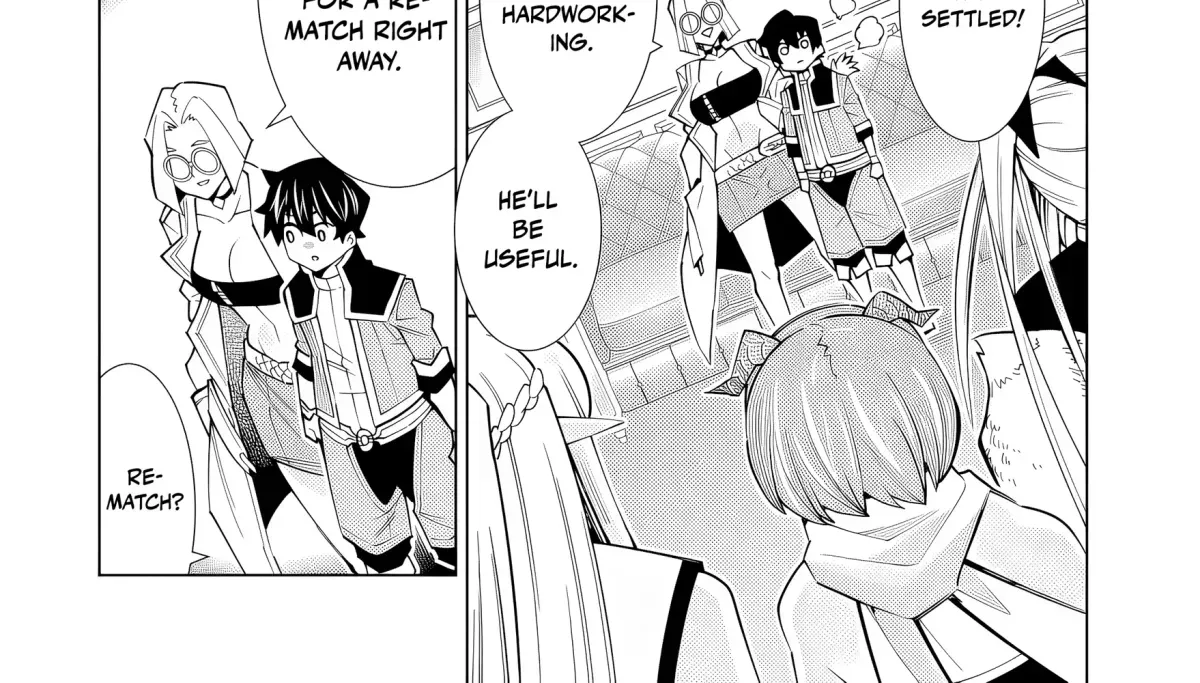 A perpetually F-rank, bottom-tier adventurer with the skill of "interpreter" teams up with the strongest, most beautiful girls of different races, blossoms his talent, and becomes unstoppable. Chapter 1.3 page 64 - 