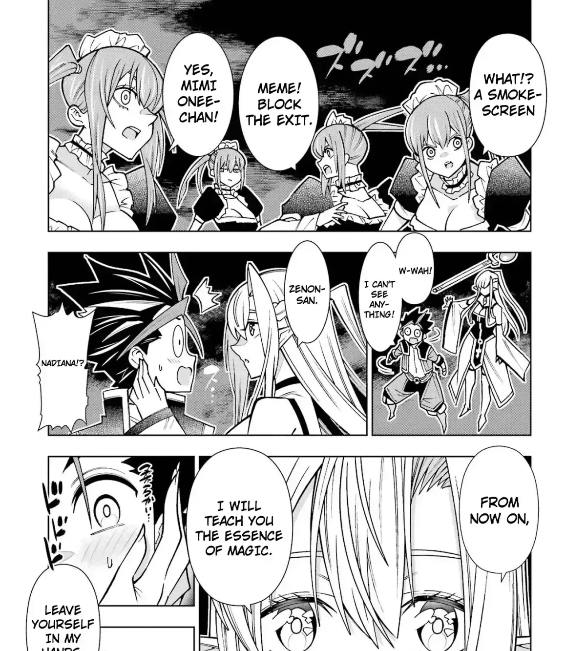 A perpetually F-rank, bottom-tier adventurer with the skill of "interpreter" teams up with the strongest, most beautiful girls of different races, blossoms his talent, and becomes unstoppable. Chapter 1.4 page 67 - 