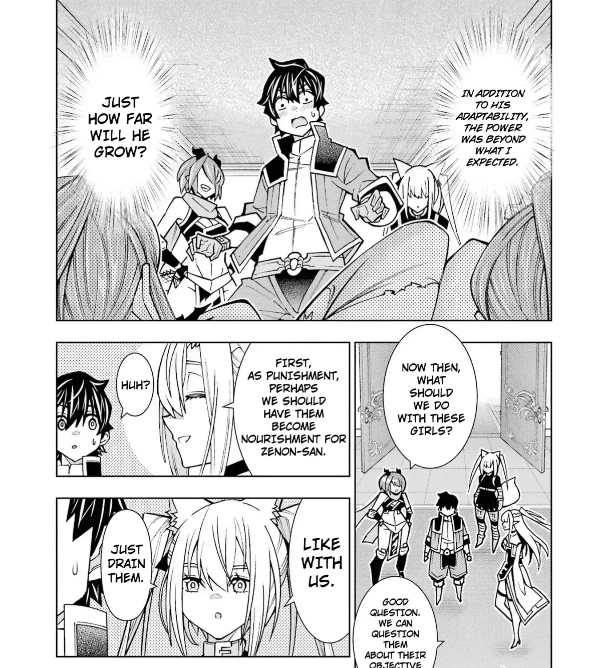 A perpetually F-rank, bottom-tier adventurer with the skill of "interpreter" teams up with the strongest, most beautiful girls of different races, blossoms his talent, and becomes unstoppable. Chapter 1.4 page 91 - 