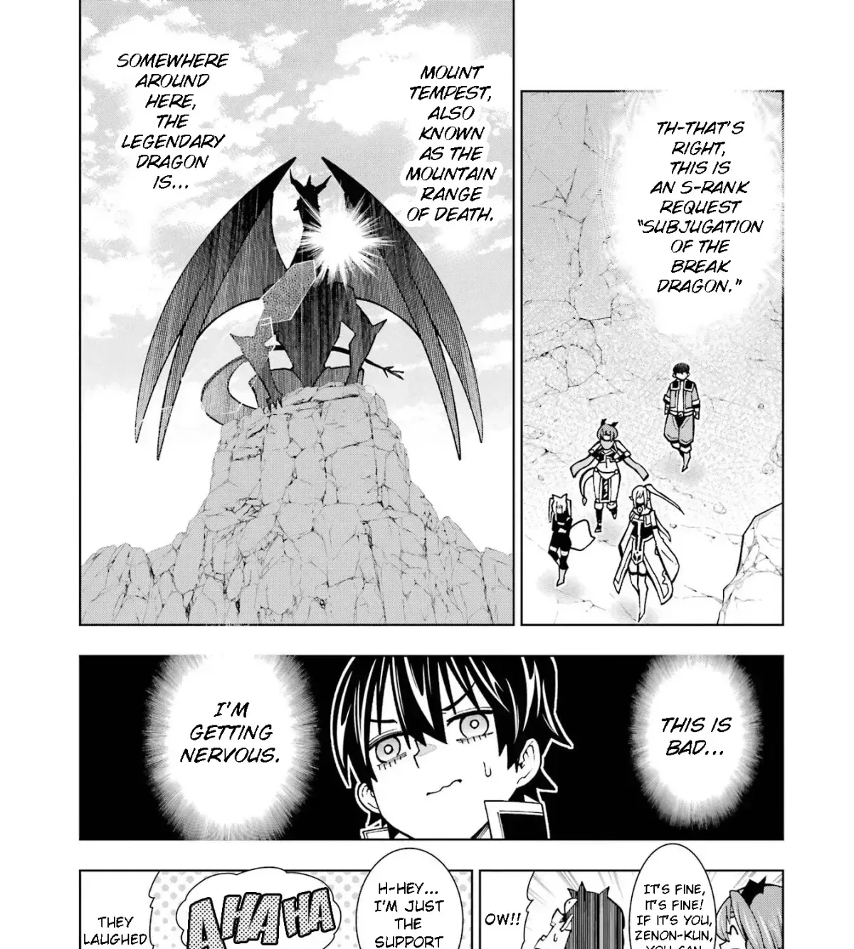 A perpetually F-rank, bottom-tier adventurer with the skill of "interpreter" teams up with the strongest, most beautiful girls of different races, blossoms his talent, and becomes unstoppable. Chapter 1.5 page 11 - 