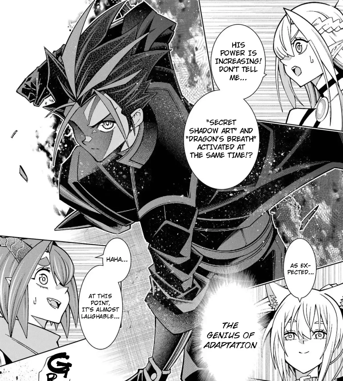 A perpetually F-rank, bottom-tier adventurer with the skill of "interpreter" teams up with the strongest, most beautiful girls of different races, blossoms his talent, and becomes unstoppable. Chapter 1.5 page 67 - 