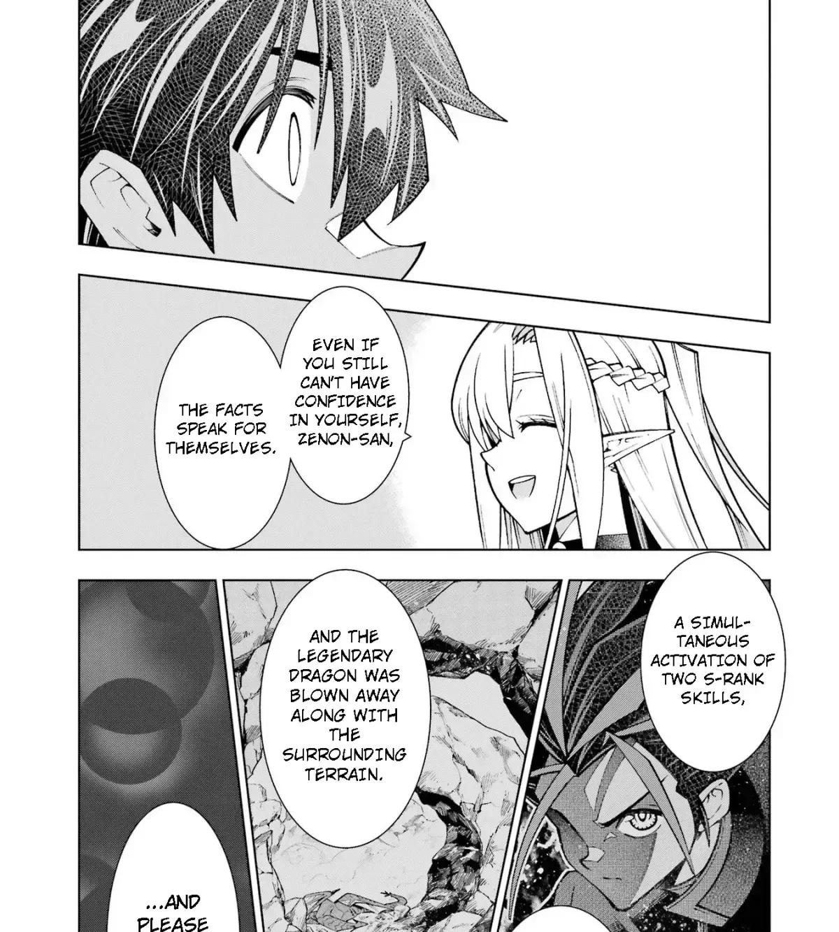 A perpetually F-rank, bottom-tier adventurer with the skill of "interpreter" teams up with the strongest, most beautiful girls of different races, blossoms his talent, and becomes unstoppable. Chapter 1.5 page 87 - 
