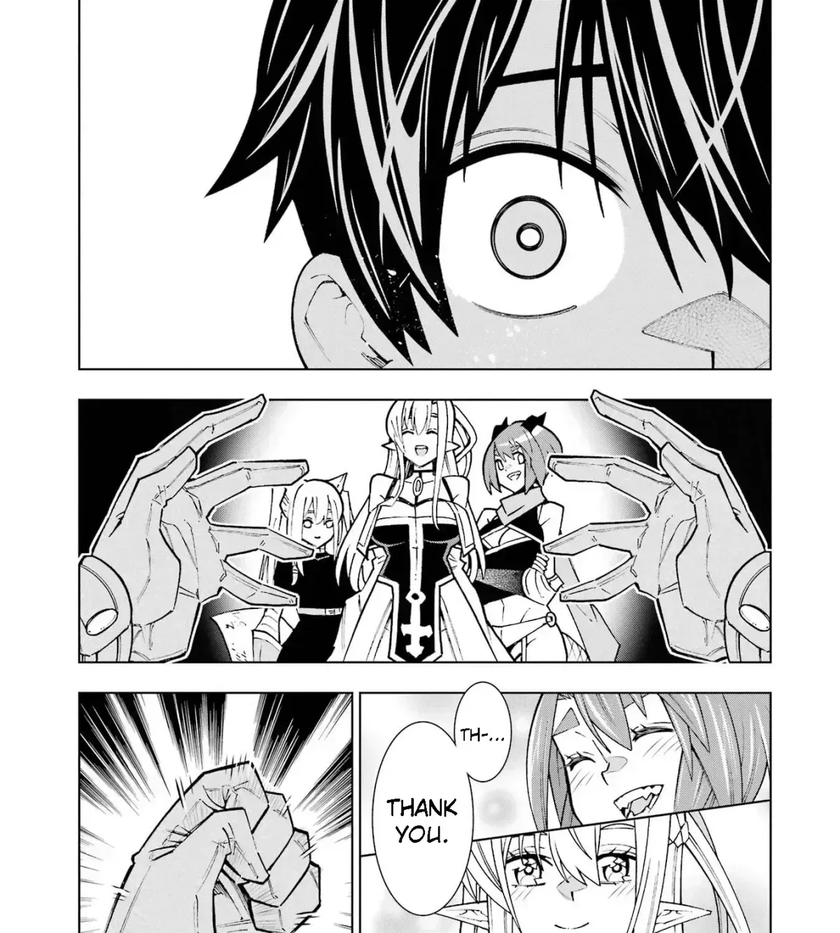 A perpetually F-rank, bottom-tier adventurer with the skill of "interpreter" teams up with the strongest, most beautiful girls of different races, blossoms his talent, and becomes unstoppable. Chapter 1.5 page 91 - 