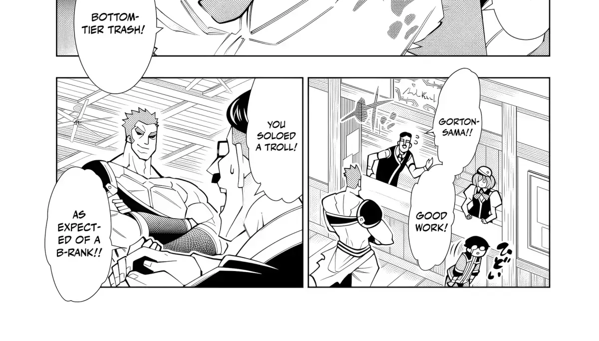 A perpetually F-rank, bottom-tier adventurer with the skill of "interpreter" teams up with the strongest, most beautiful girls of different races, blossoms his talent, and becomes unstoppable. Chapter 1.6 page 12 - 