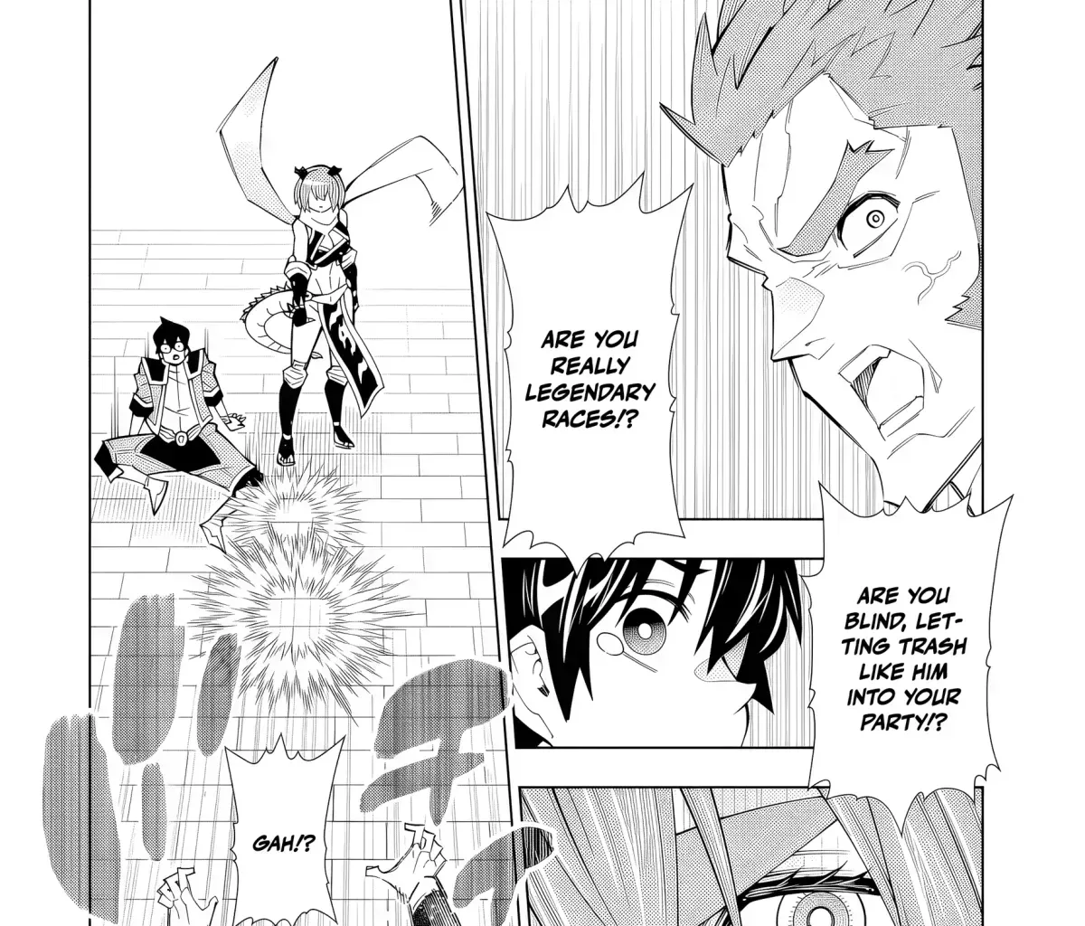 A perpetually F-rank, bottom-tier adventurer with the skill of "interpreter" teams up with the strongest, most beautiful girls of different races, blossoms his talent, and becomes unstoppable. Chapter 1.6 page 79 - 