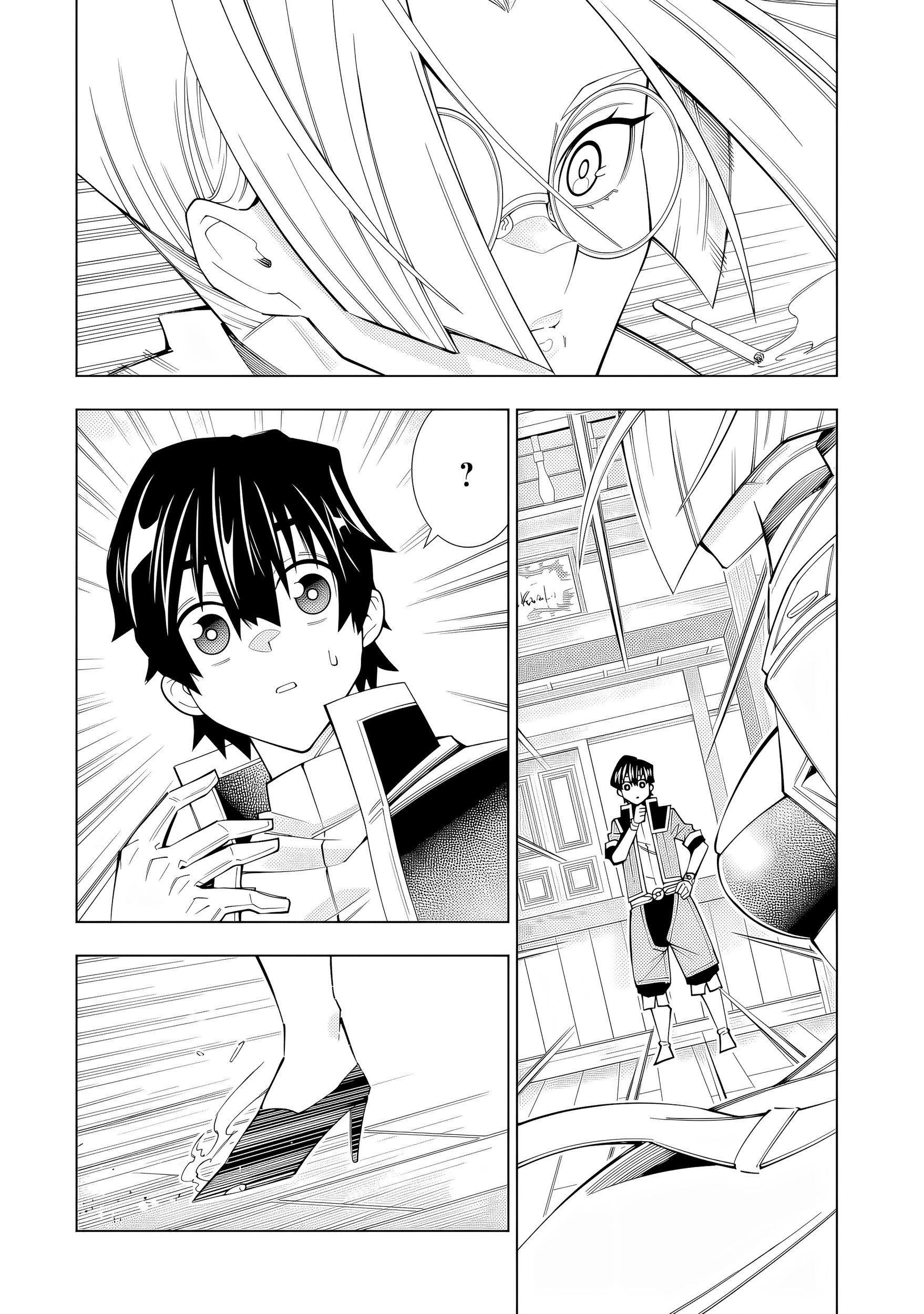 A perpetually F-rank, bottom-tier adventurer with the skill of "interpreter" teams up with the strongest, most beautiful girls of different races, blossoms his talent, and becomes unstoppable. Chapter 1 page 13 - 
