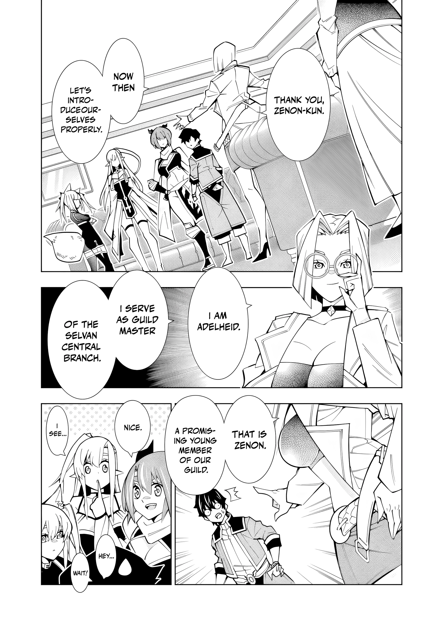 A perpetually F-rank, bottom-tier adventurer with the skill of "interpreter" teams up with the strongest, most beautiful girls of different races, blossoms his talent, and becomes unstoppable. Chapter 1 page 23 - 