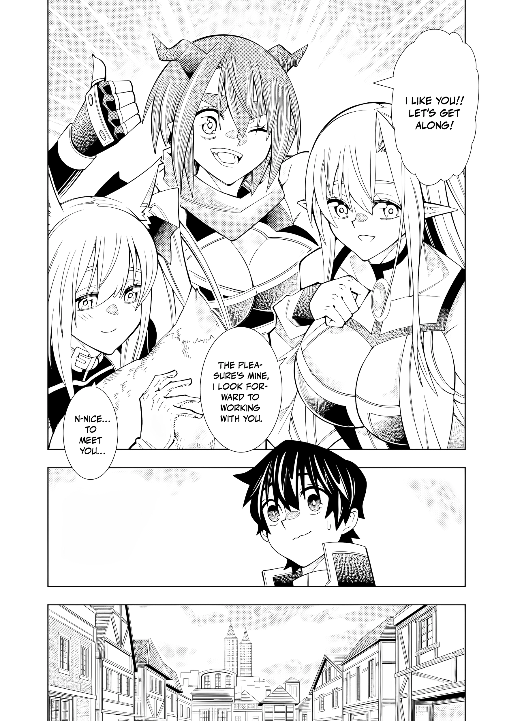 A perpetually F-rank, bottom-tier adventurer with the skill of "interpreter" teams up with the strongest, most beautiful girls of different races, blossoms his talent, and becomes unstoppable. Chapter 1 page 37 - 