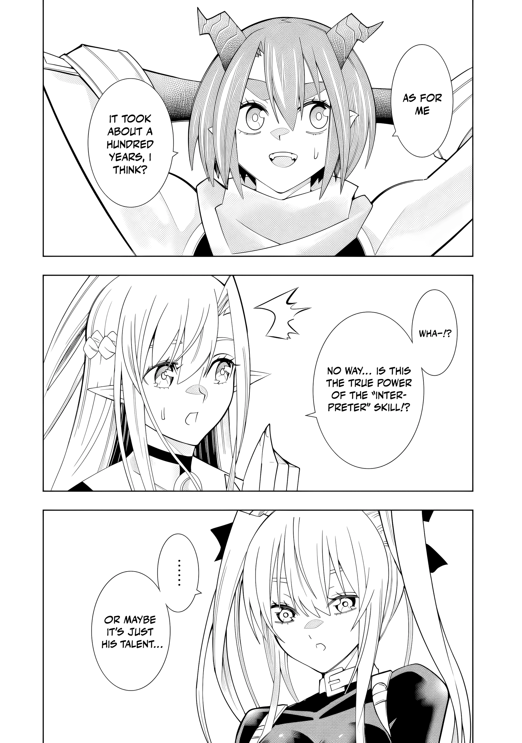 A perpetually F-rank, bottom-tier adventurer with the skill of "interpreter" teams up with the strongest, most beautiful girls of different races, blossoms his talent, and becomes unstoppable. Chapter 1 page 53 - 