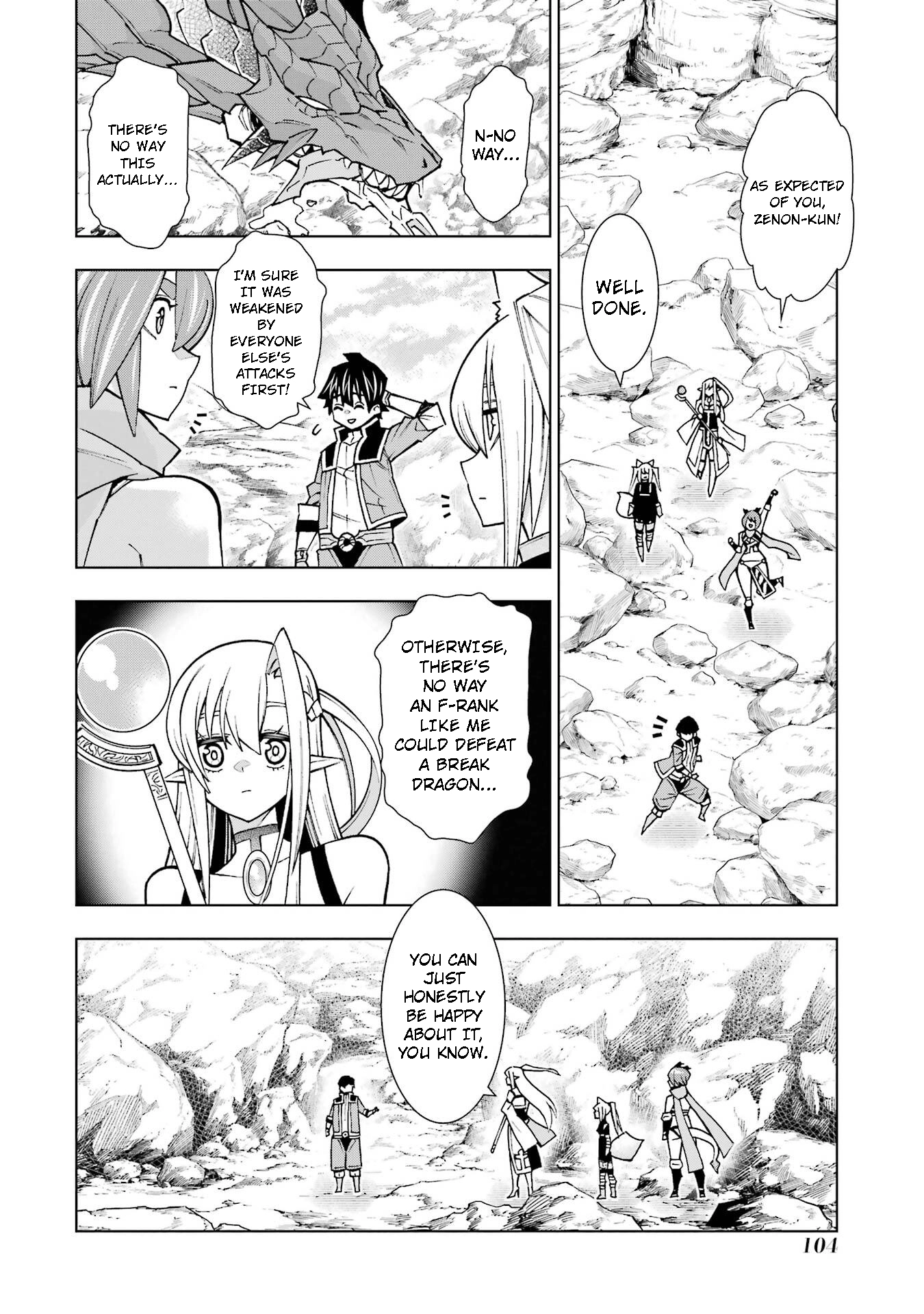 A perpetually F-rank, bottom-tier adventurer with the skill of "interpreter" teams up with the strongest, most beautiful girls of different races, blossoms his talent, and becomes unstoppable. Chapter 2 page 43 - 