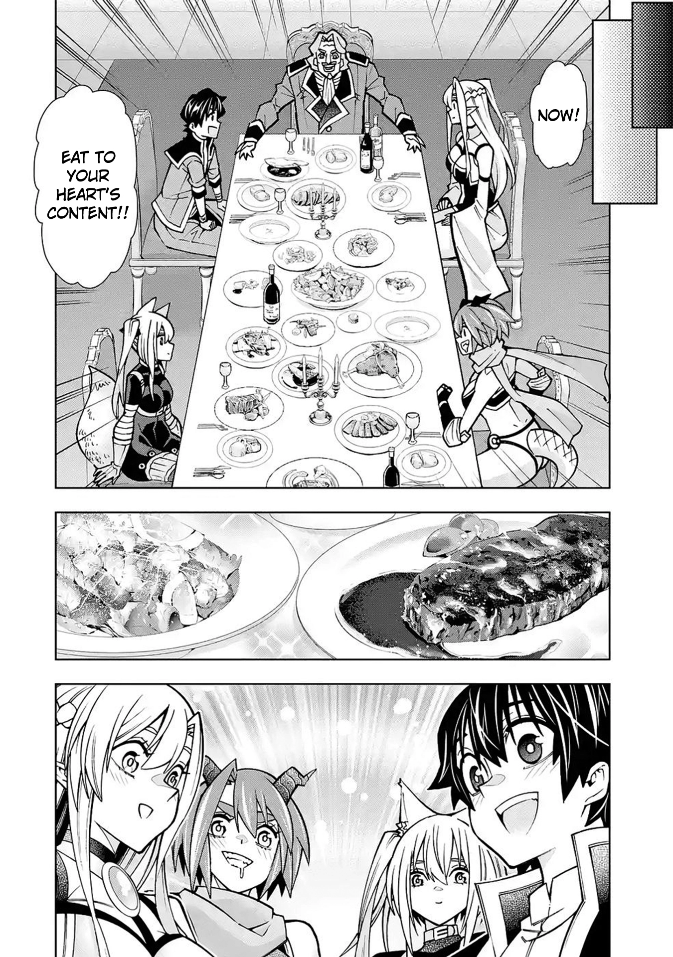A perpetually F-rank, bottom-tier adventurer with the skill of "interpreter" teams up with the strongest, most beautiful girls of different races, blossoms his talent, and becomes unstoppable. Chapter 4 page 13 - 