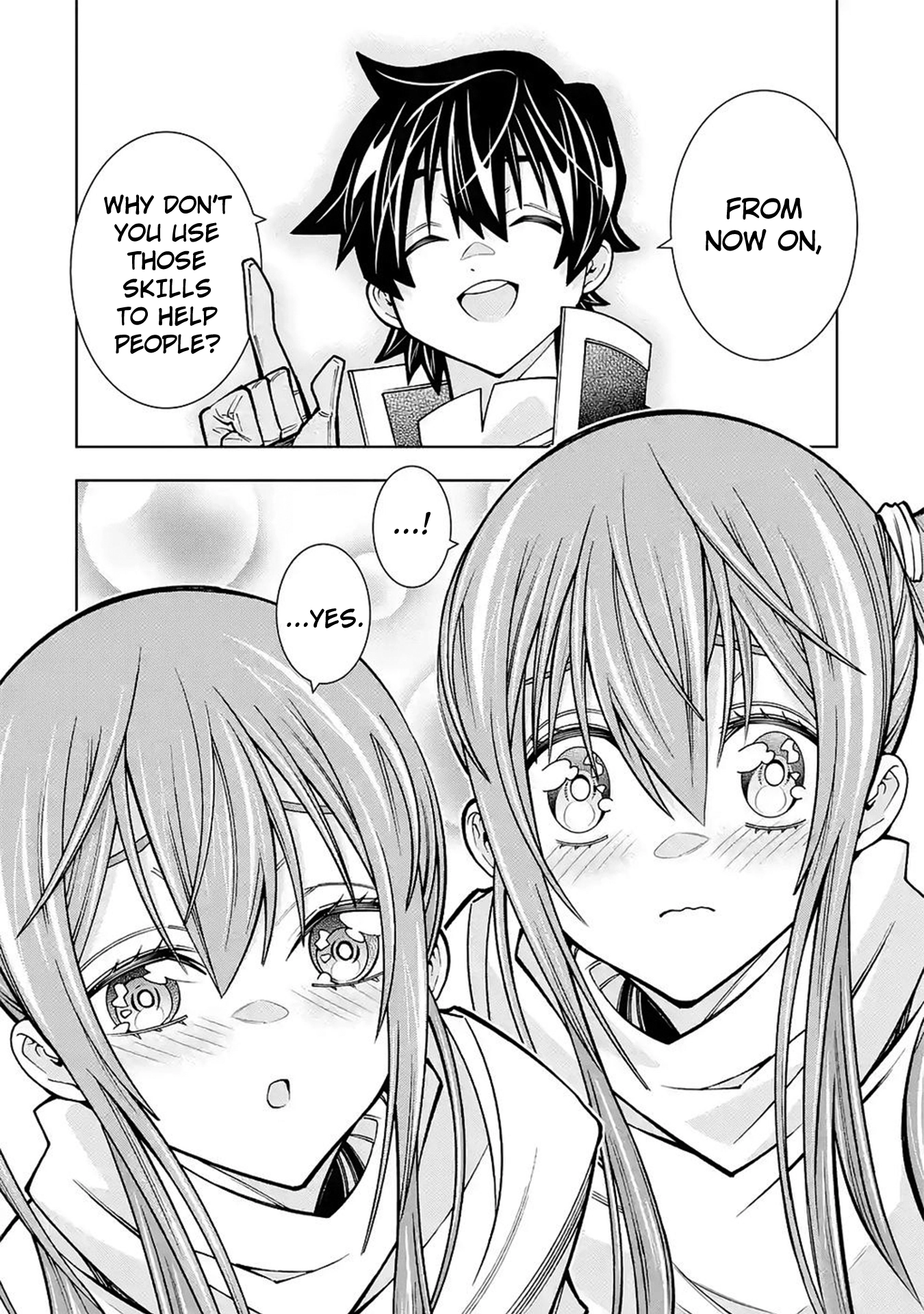 A perpetually F-rank, bottom-tier adventurer with the skill of "interpreter" teams up with the strongest, most beautiful girls of different races, blossoms his talent, and becomes unstoppable. Chapter 4 page 21 - 
