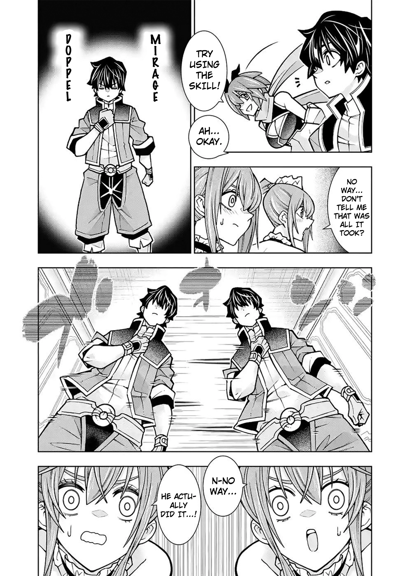 A perpetually F-rank, bottom-tier adventurer with the skill of "interpreter" teams up with the strongest, most beautiful girls of different races, blossoms his talent, and becomes unstoppable. Chapter 4 page 10 - 