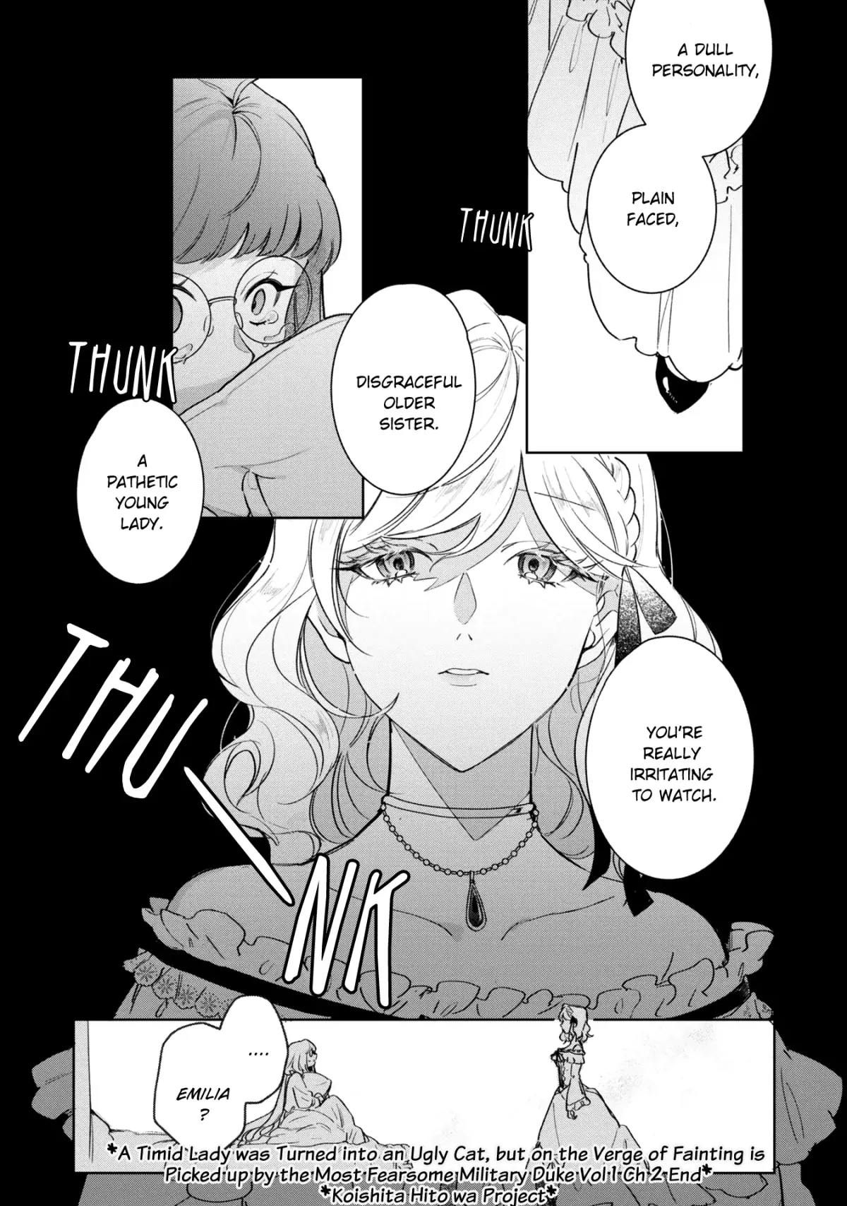A Timid Lady was Turned into an Ugly Cat, but on the Verge of Fainting is  Picked up by the Most Fearsome Military Duke Chapter 2 page 28 - 