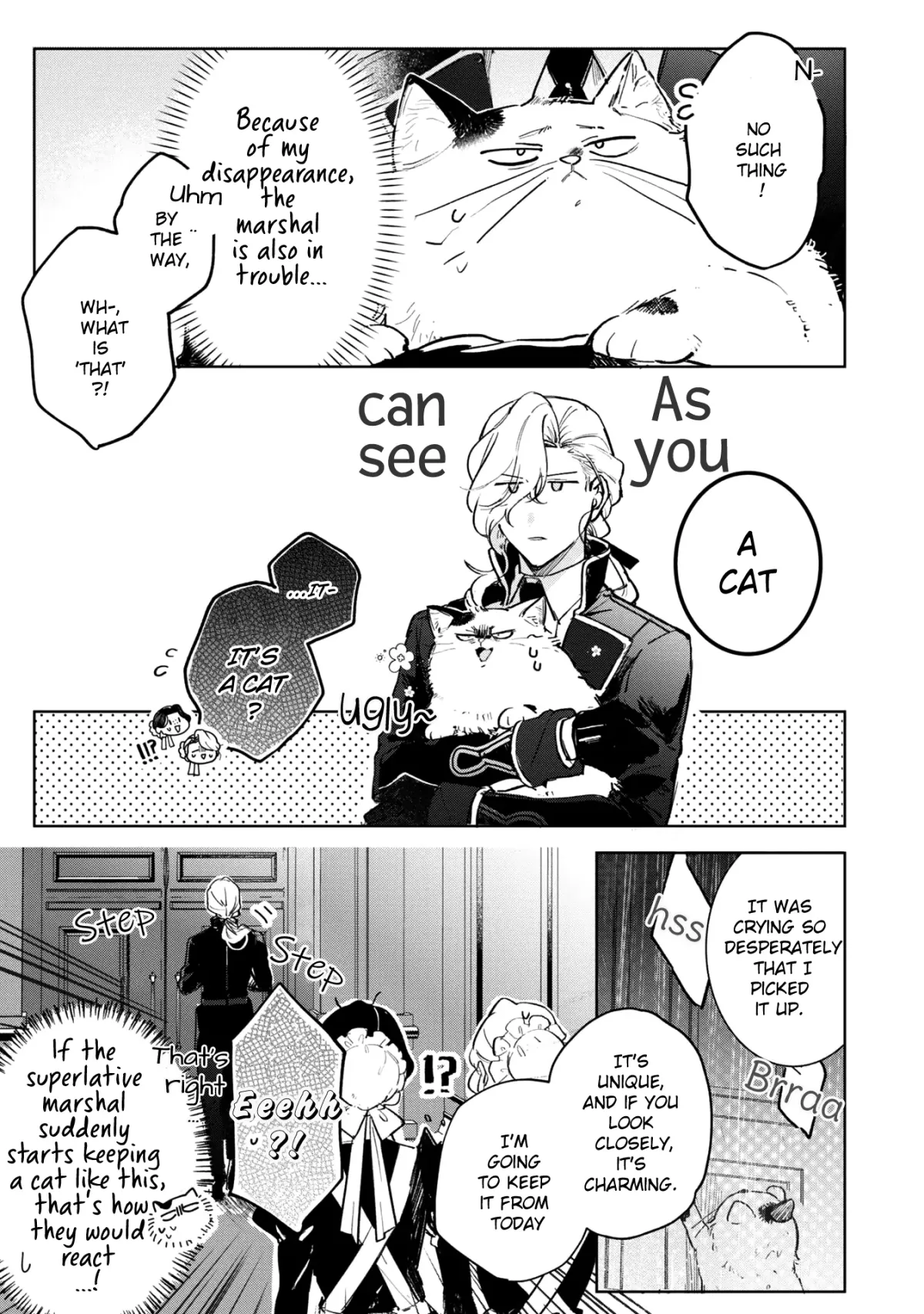 A Timid Lady was Turned into an Ugly Cat, but on the Verge of Fainting is  Picked up by the Most Fearsome Military Duke Chapter 4 page 5 - 