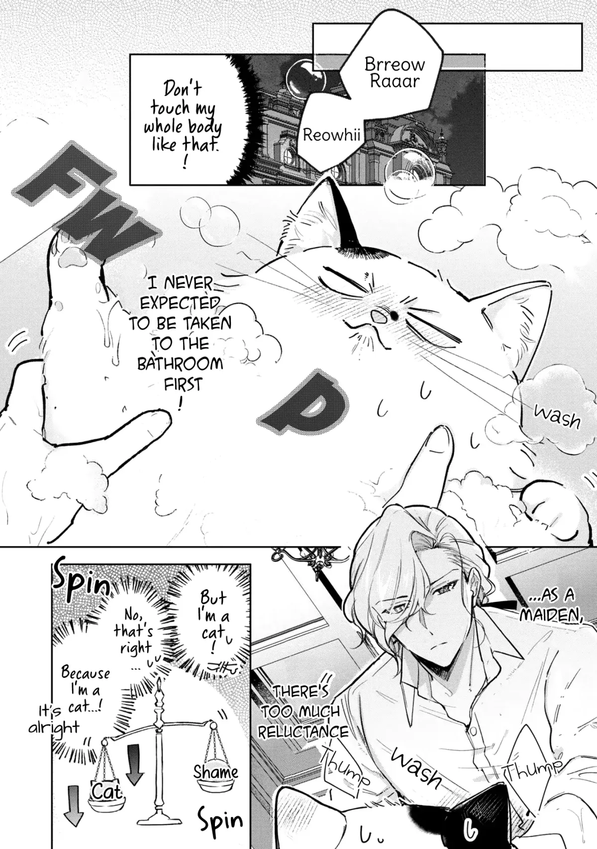 A Timid Lady was Turned into an Ugly Cat, but on the Verge of Fainting is  Picked up by the Most Fearsome Military Duke Chapter 4 page 6 - 