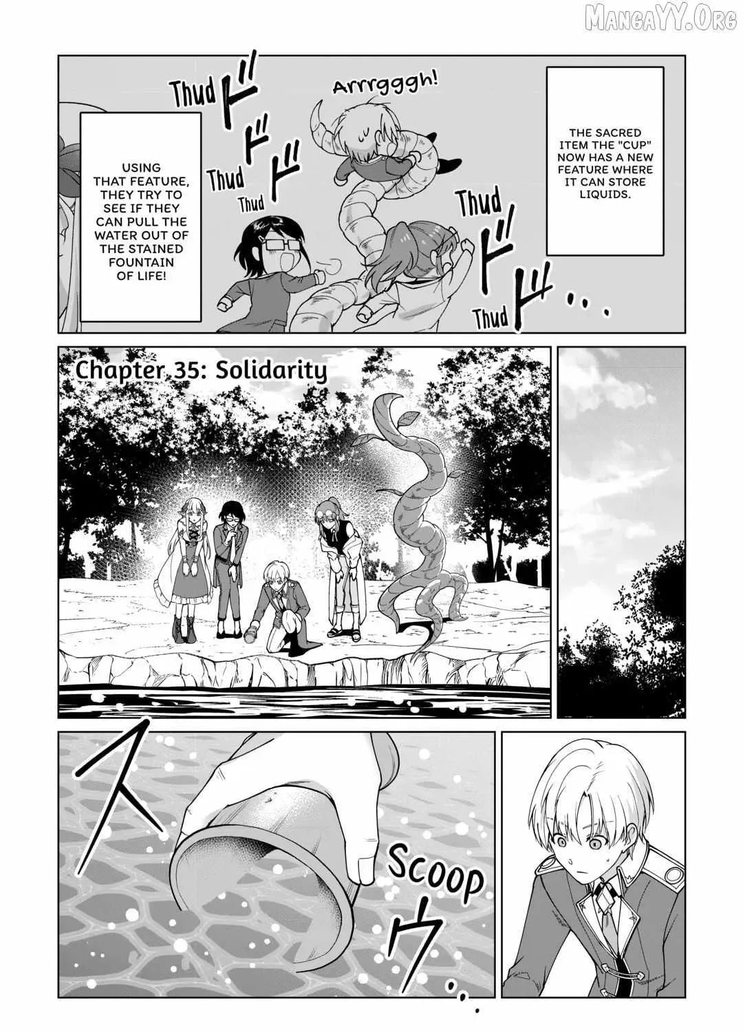 After Receiving the Sacred Item "Cup" That Can Only Produce Water, I Decided To Live Freely in Barren Land Chapter 35 page 2 - 