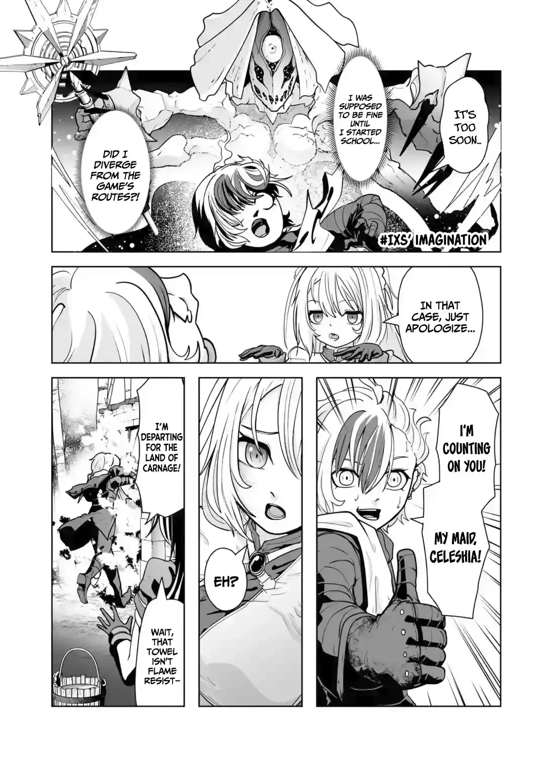 Akuyaku Kizoku ga Hirakinaotte Hametsu Furagu o Jitsuryoku de Hataki Otteitara, Itsunomanika Hirointachi Kara Eiyūshi Sareru yō ni Natta ken Chapter 1.2 page 8 - 