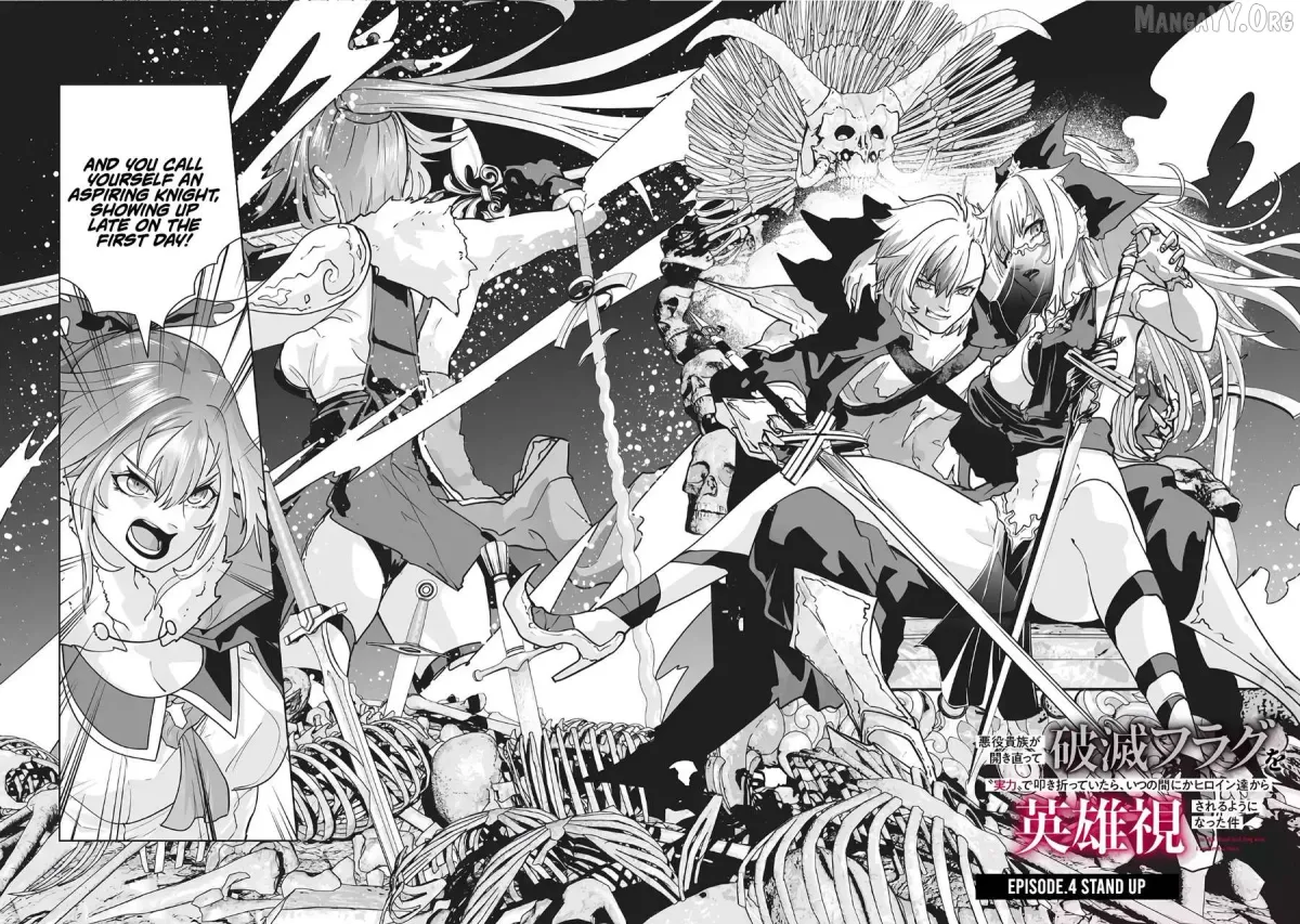 Akuyaku Kizoku ga Hirakinaotte Hametsu Furagu o Jitsuryoku de Hataki Otteitara, Itsunomanika Hirointachi Kara Eiyūshi Sareru yō ni Natta ken Chapter 4 page 3 - 