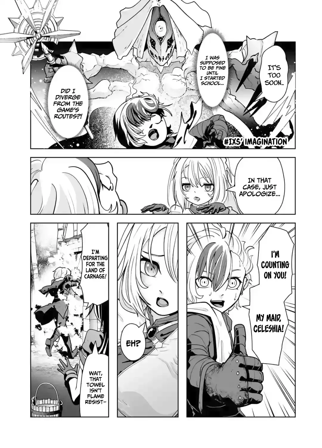 Akuyaku Kizoku ga Hirakinaotte Hametsu Furagu o Jitsuryoku de Hataki Otteitara, Itsunomanika Hirointachi Kara Eiyuushi Sareru you ni Natta ken Chapter 1.2 page 14 - 