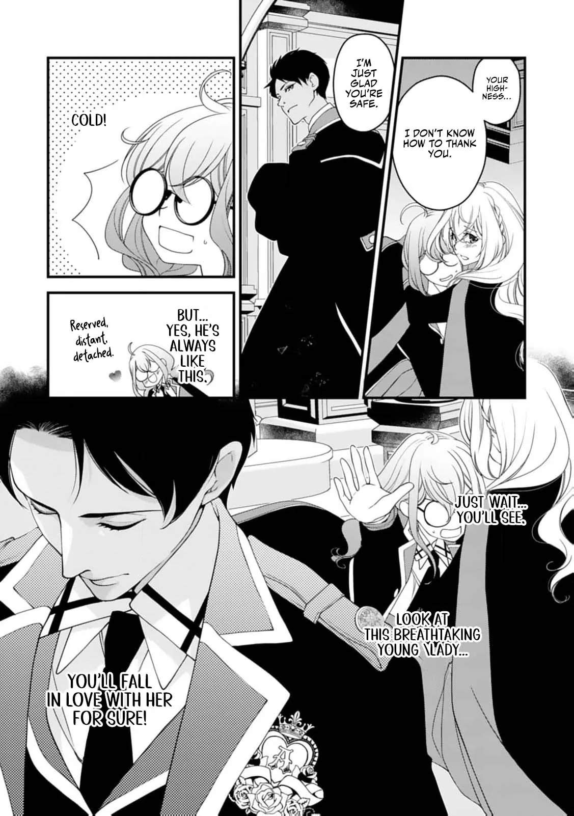 Akuyaku Reijou no Torimaki A desu ga, Outaishi Denka ni Semarareteimasu. Chapter 1 page 13 - 