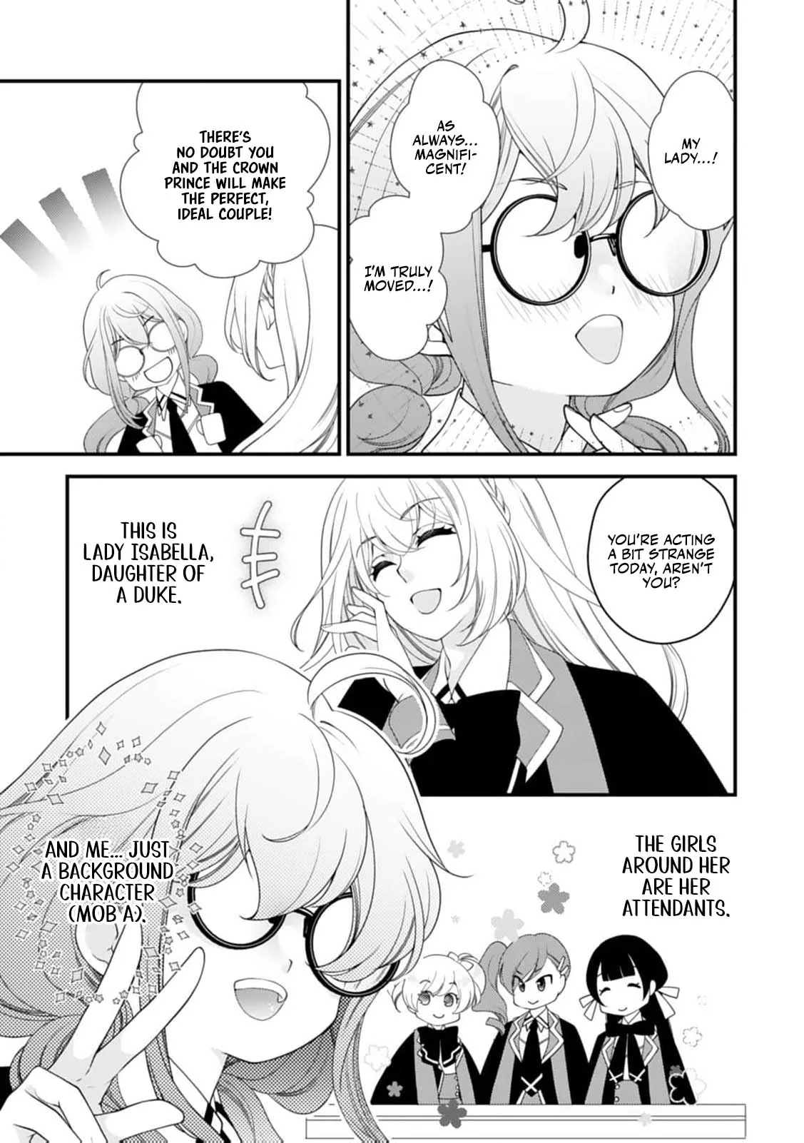 Akuyaku Reijou no Torimaki A desu ga, Outaishi Denka ni Semarareteimasu. Chapter 1 page 5 - 