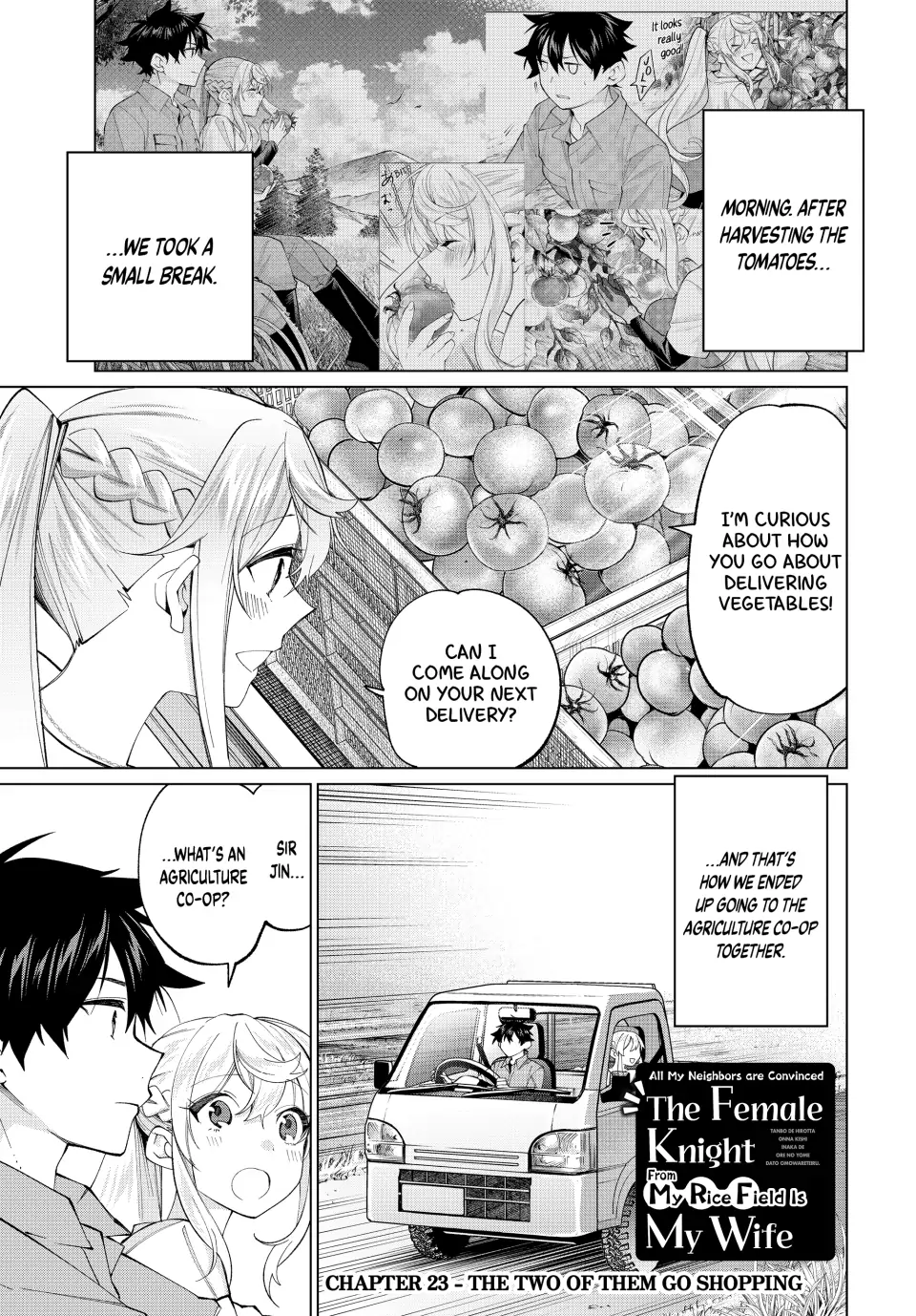 All My Neighbors are Convinced the Female Knight from My Rice Field Is My Wife Chapter 23 page 1 - 