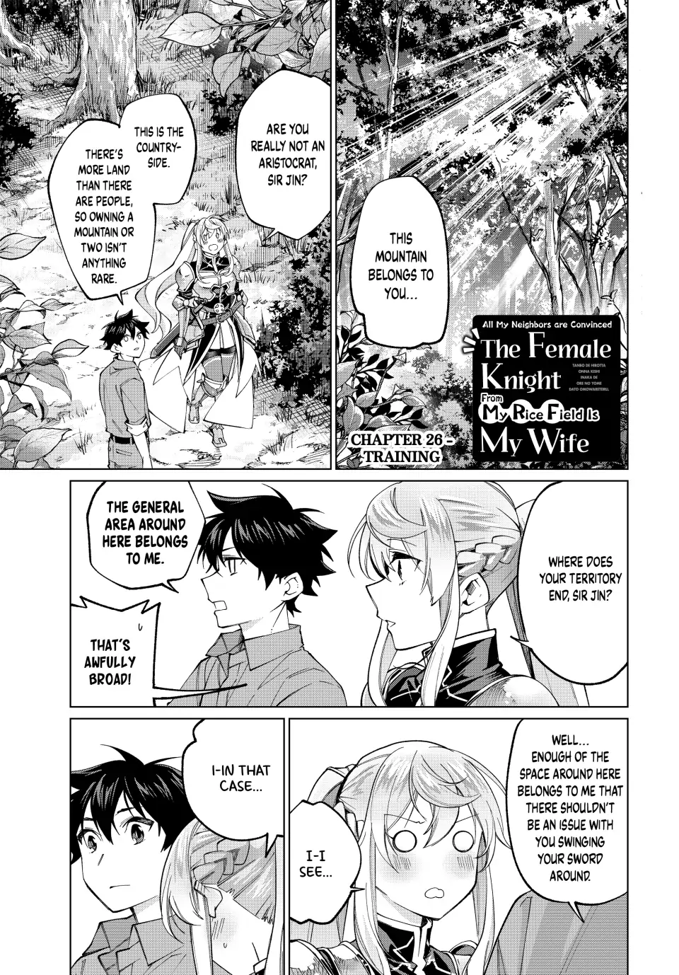 All My Neighbors are Convinced the Female Knight from My Rice Field Is My Wife Chapter 26 page 1 - 