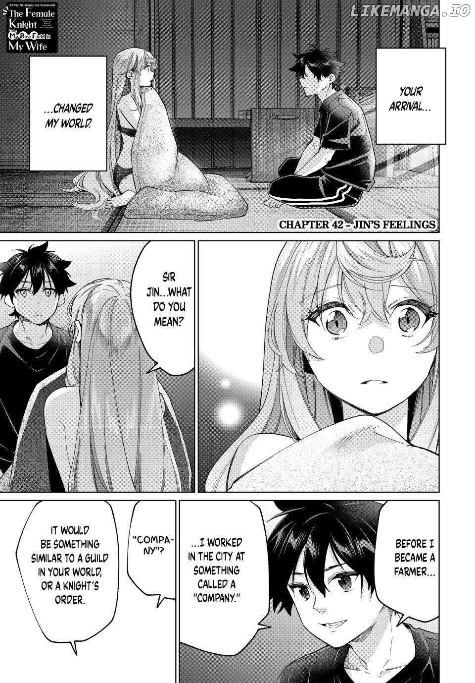 All My Neighbors are Convinced the Female Knight from My Rice Field Is My Wife Chapter 42 page 1 - 