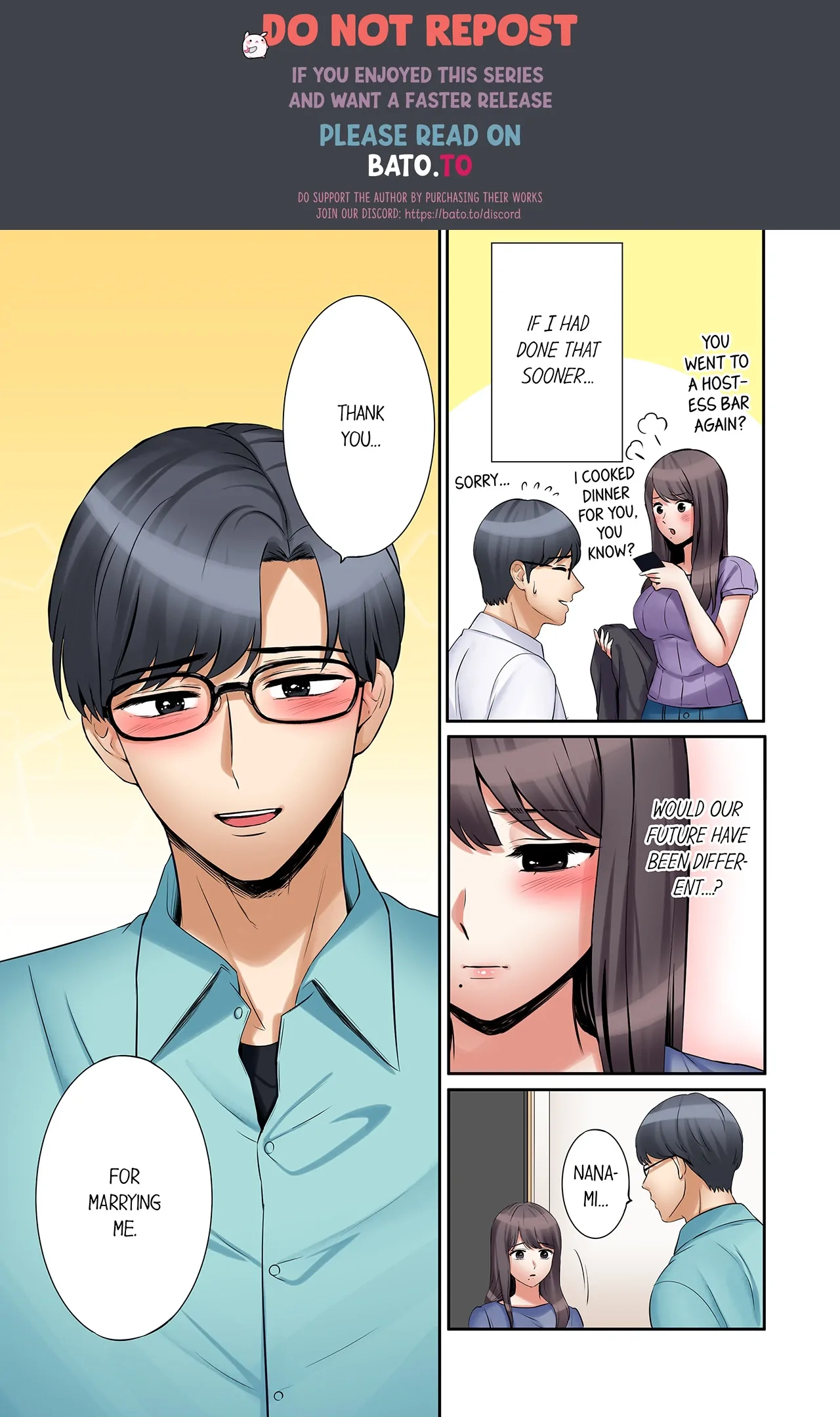 "Ato 3-kai wa Ikeru yo ne?" Otto no Kitaku Mae, Zetsurin Gitei ni Nando mo Hametaosareru Tsuma Chapter 113 page 1 - 