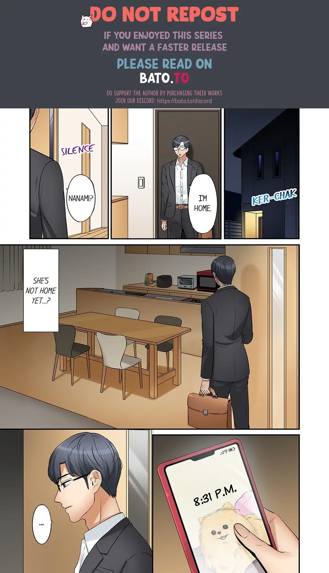"Ato 3-kai wa Ikeru yo ne?" Otto no Kitaku Mae, Zetsurin Gitei ni Nando mo Hametaosareru Tsuma Chapter 19 page 1 - 