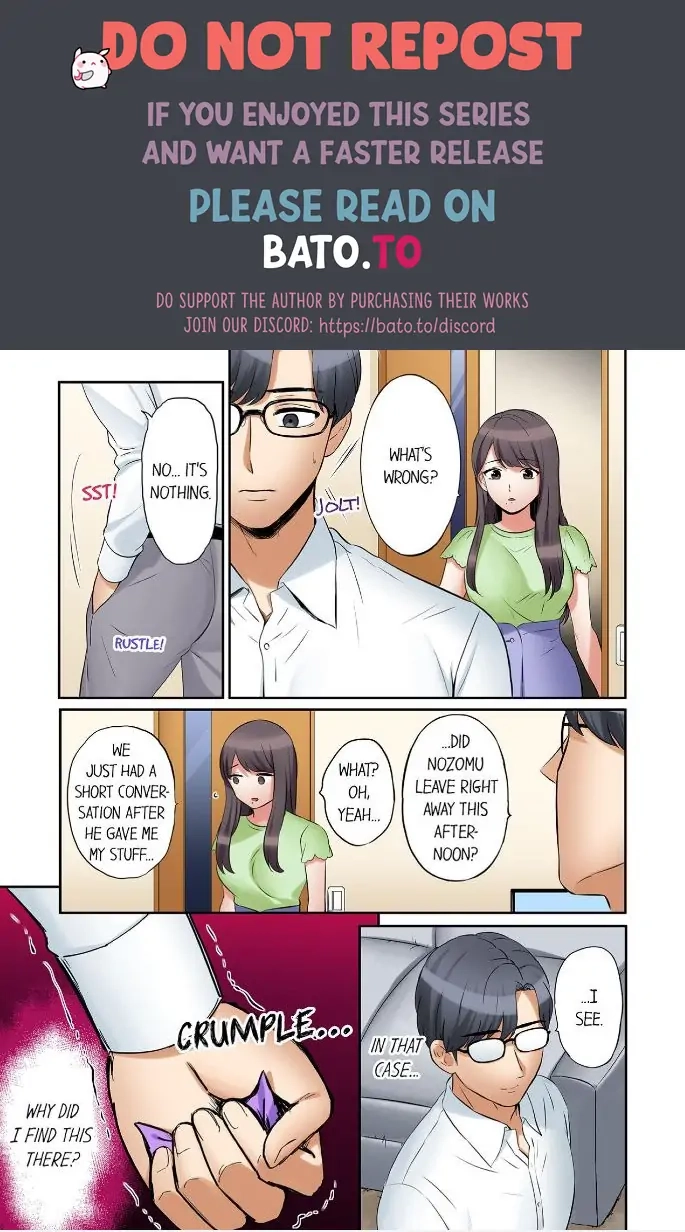 "Ato 3-kai wa Ikeru yo ne?" Otto no Kitaku Mae, Zetsurin Gitei ni Nando mo Hametaosareru Tsuma Chapter 41 page 1 - 