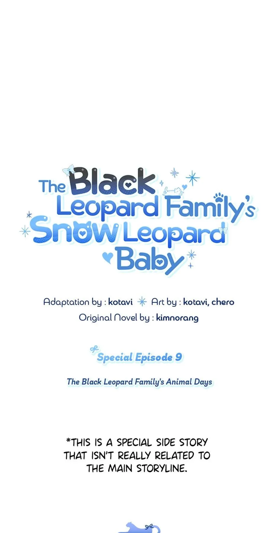 Baby Snow Leopard of the Black Leopard Family Chapter 60.5 page 1 - 