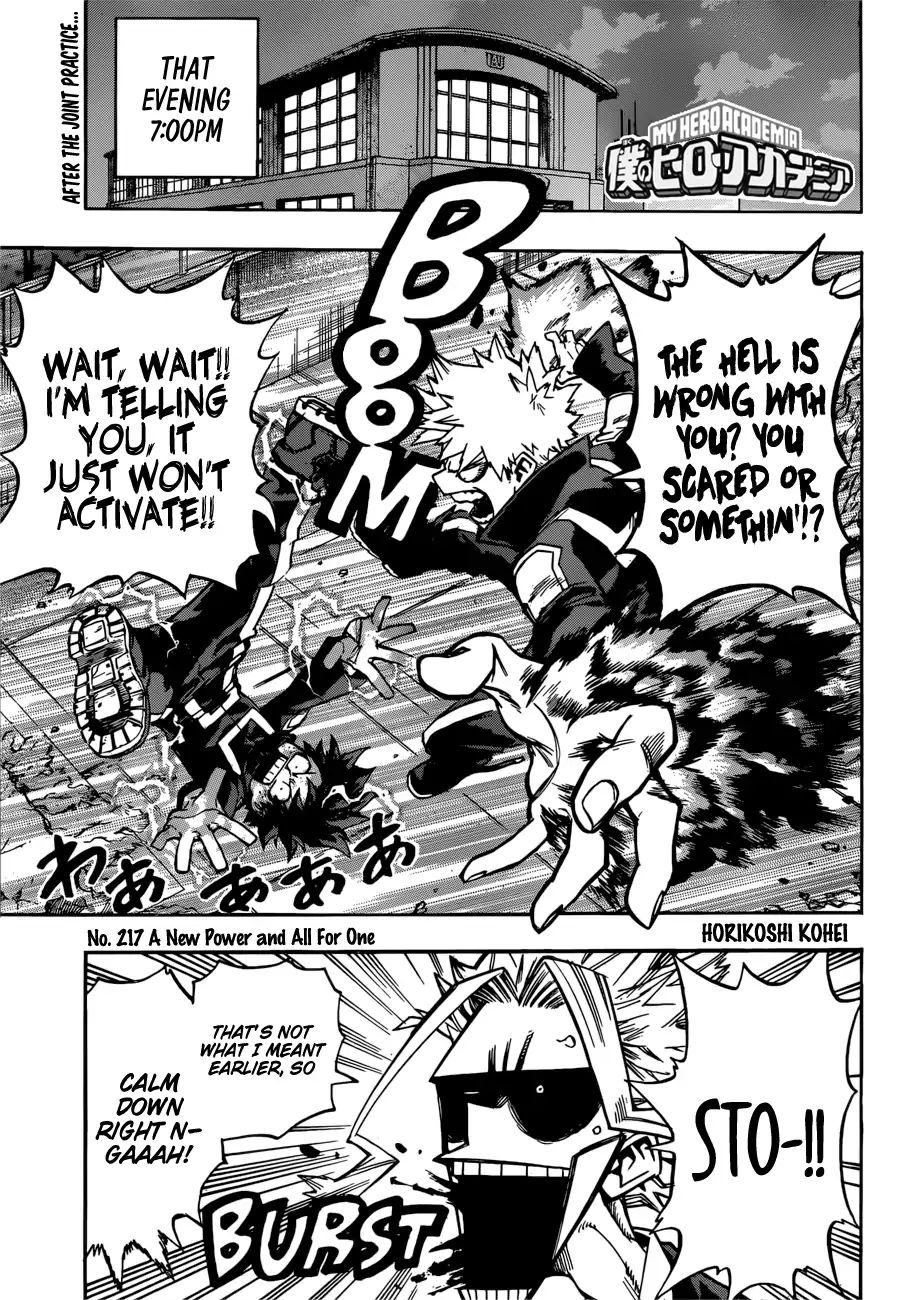Boku No Hero Academia Chapter 217 page 1 - 