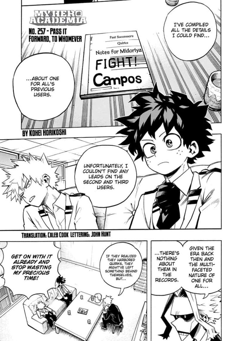 Boku No Hero Academia Chapter 257 page 1 - 
