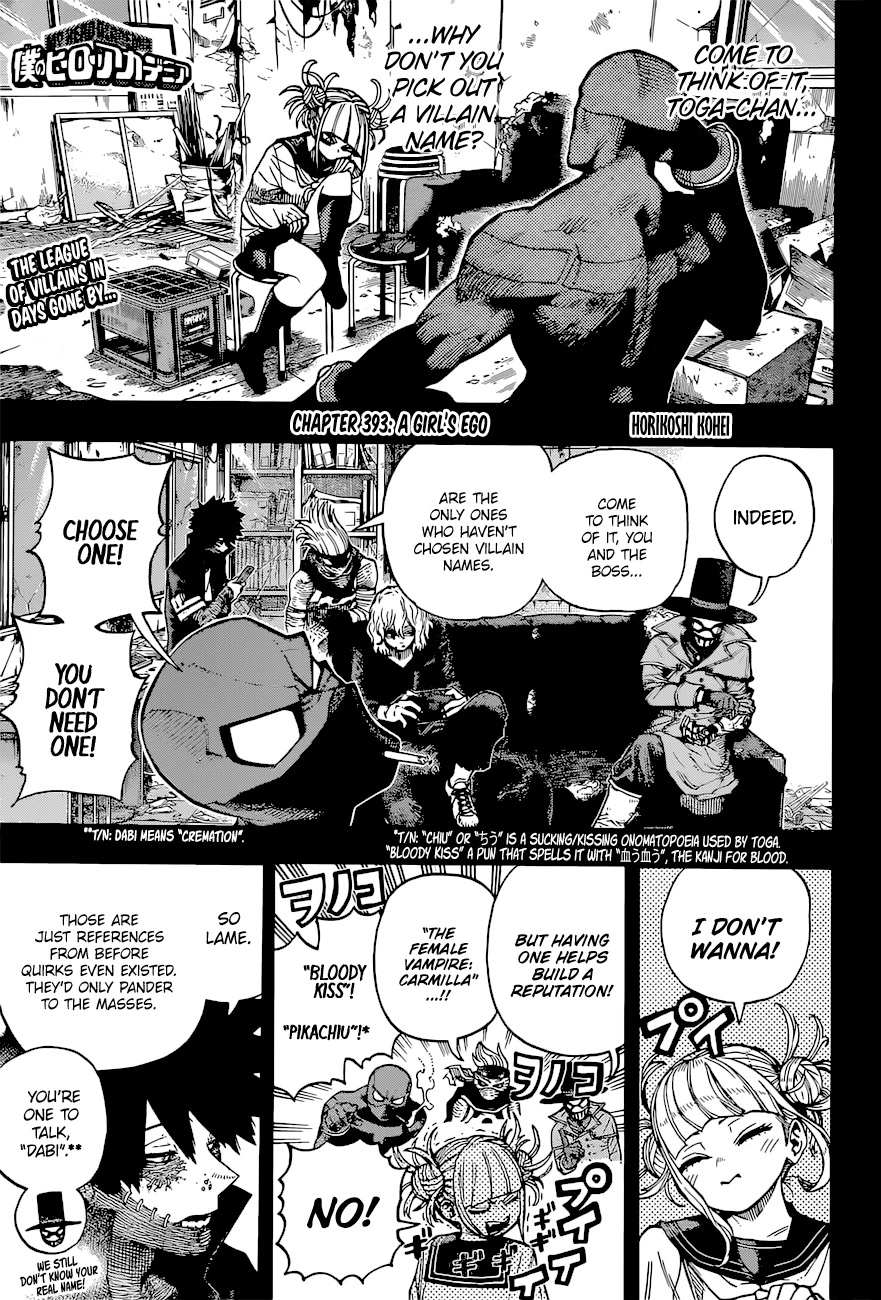 Boku No Hero Academia Chapter 393 page 1 - 