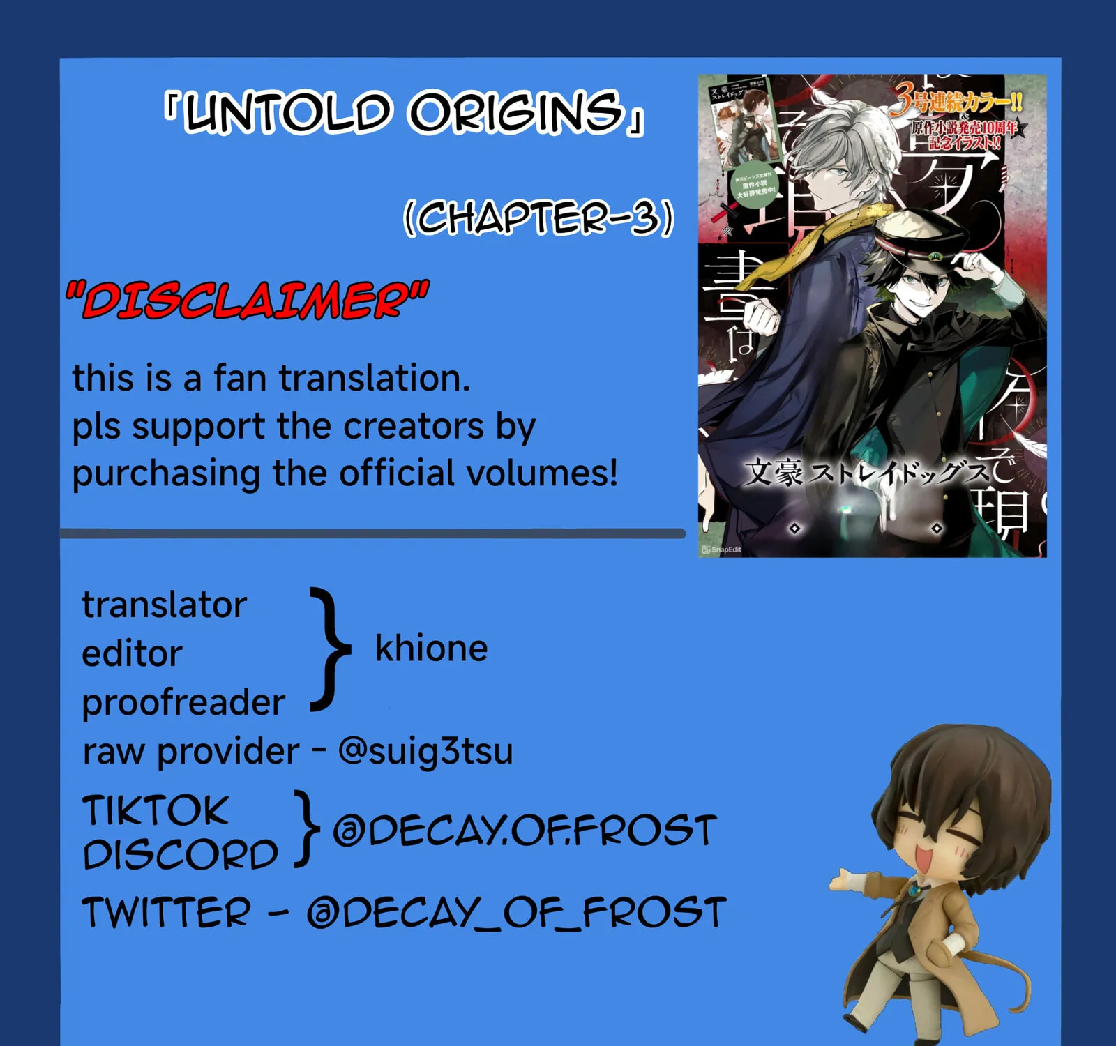 Bungo Stray Dogs: The Untold Origins of the Detective Agency Chapter 3 page 1 - 