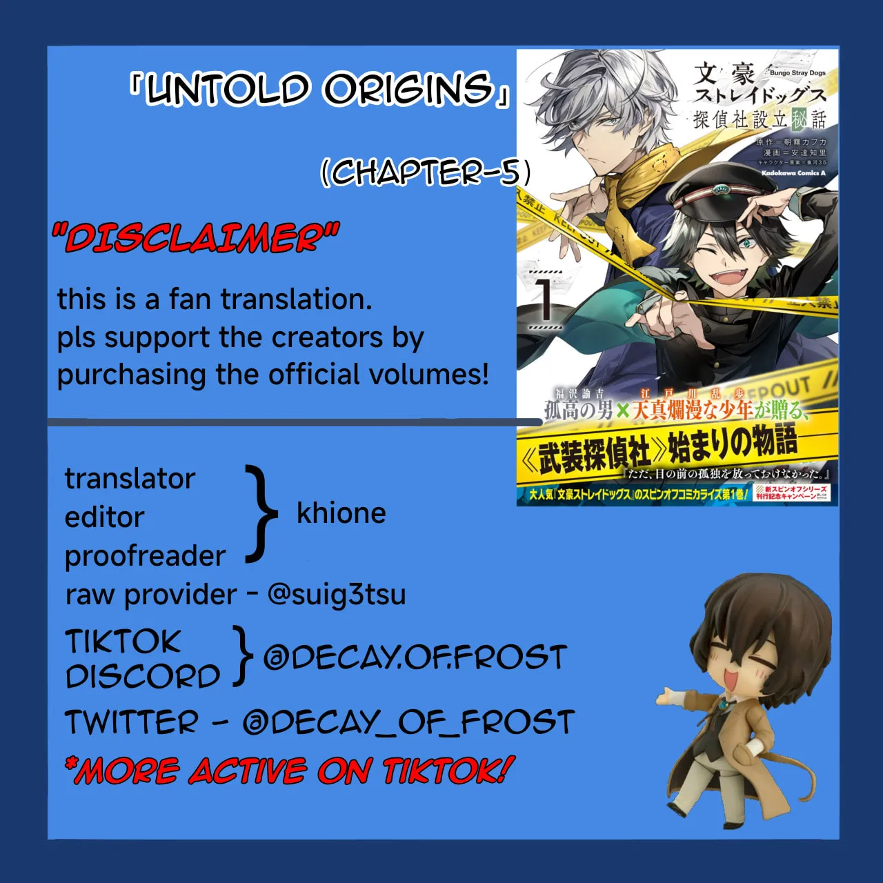 Bungo Stray Dogs: The Untold Origins of the Detective Agency Chapter 5 page 1 - 