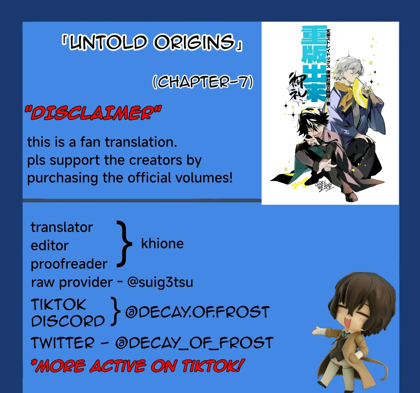 Bungo Stray Dogs: The Untold Origins of the Detective Agency Chapter 7 page 1 - 