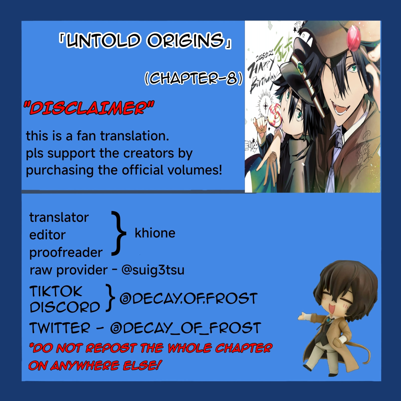 Bungo Stray Dogs: The Untold Origins of the Detective Agency Chapter 8 page 1 - 