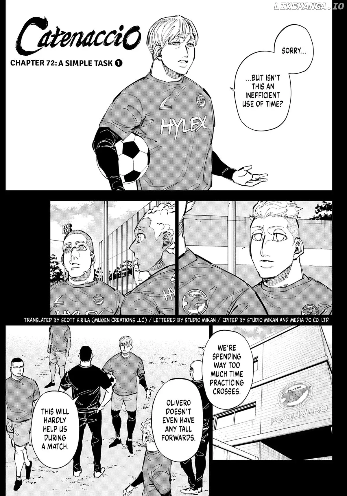 Catenaccio  Manga Chapter 72 page 1 - 