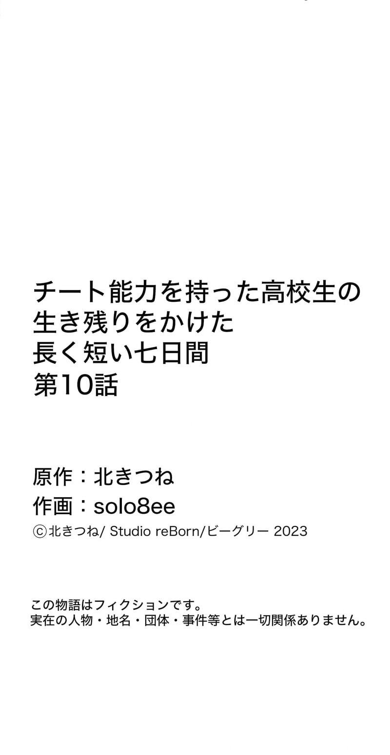 Cheat Noryoku wo Motta Koukousei no Ikinokori wo Kaketa Nagaku Mijikai Nanokakan Chapter 10 page 62 - 