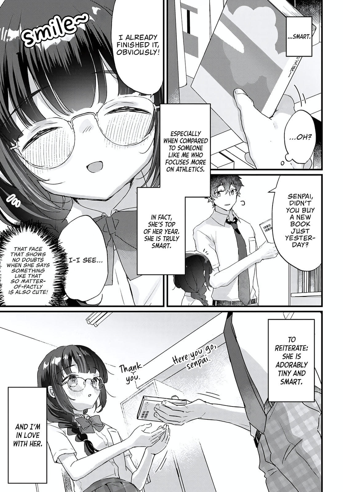 Chiisakute Kawaii Bungeibu no Chiteki na Senpai o, Hiza no Ue ni Nosetara Mainichi Suwattekuru you ni natta Chapter 1 page 5 - 