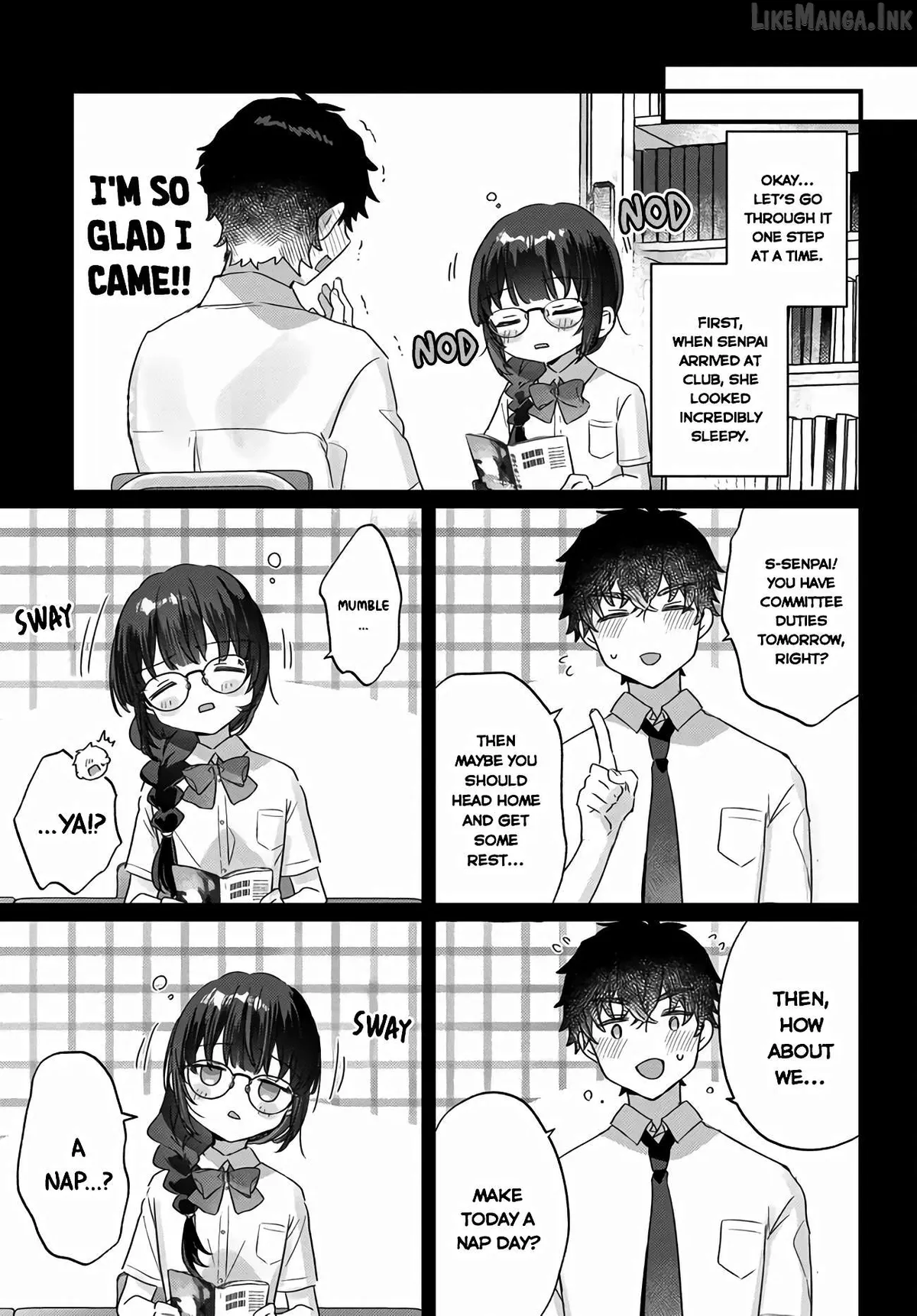 Chiisakute Kawaii Bungeibu no Chiteki na Senpai o, Hiza no Ue ni Nosetara Mainichi Suwattekuru you ni natta Chapter 4.1 page 6 - 