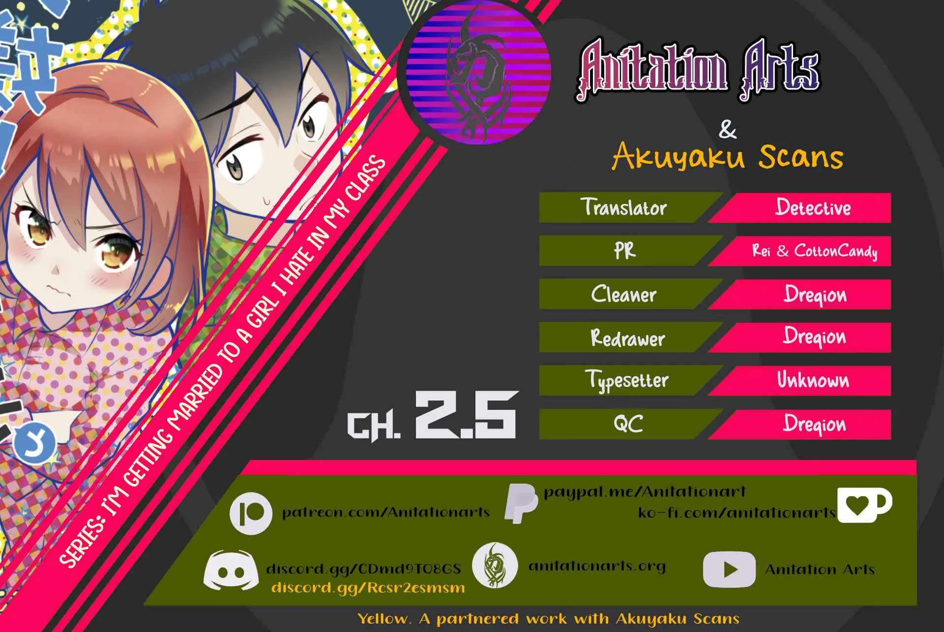 Class no Daikirai na Joshi to Kekkon Suru Koto ni Natta Chapter 2.5 page 1 - 