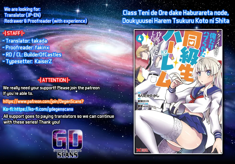 Class Teni de Ore dake Haburaretara, Doukyuu Harem Tsukuru Koto ni Shita Chapter 19 page 1 - 