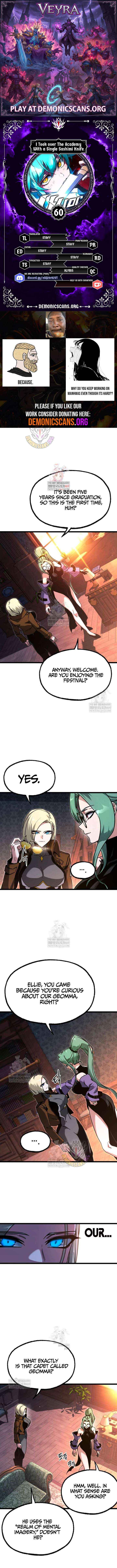 Conquering the Academy with Just a Sashimi Knife. Chapter 60 page 1 - 